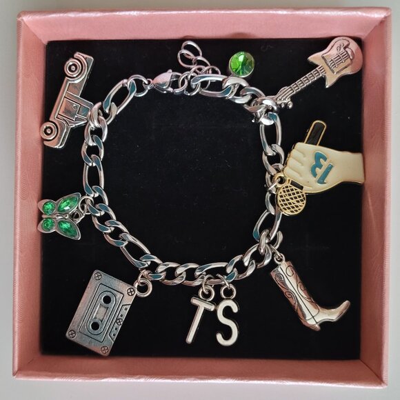 New Taylor Swift "Debut Eras" Inspired Stainless Steel Charm Bracelet - Picture 1 of 3